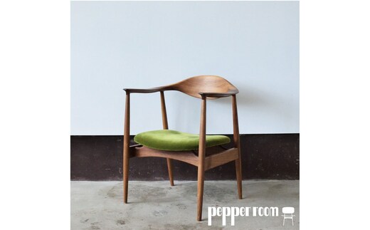 アームチェア ウォールナット モケットグリーン