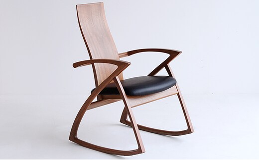 U-La ハイバック ロッキングチェア（ブラウン）木製 インテリア おしゃれ 椅子 家具 市場家具