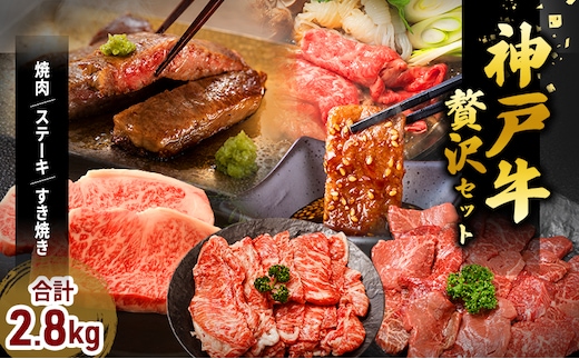 期間限定寄附額 神戸牛 福袋 帝神 おまかせコース E ロースステーキ 肩ローススライス もも焼肉 ももステーキ ももすき焼き用 すじ肉