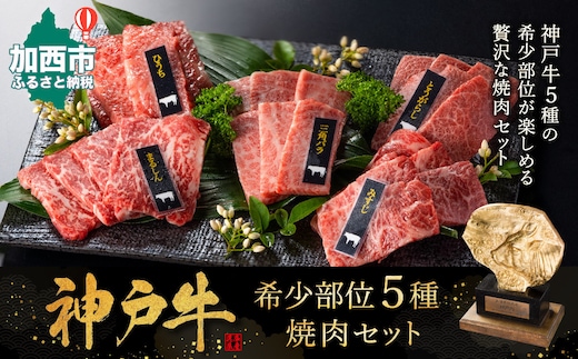 神戸牛 希少部位 焼肉セット 5種 計1.2kg ミスジ ヒウチ 三角バラ トウガラシ マルシン