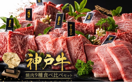 期間限定寄附額 神戸牛 焼肉 食べ比べ 9種 計1440g(各80g×2パック×9種) ゆず山椒付き
