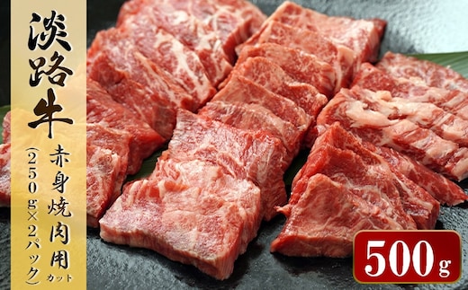 淡路牛 赤身焼肉用カット 500g（250ｇ×2パック） [小分け 焼肉セット 冷凍 牛肉]