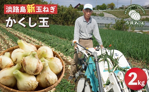 【新たまねぎ】今井ファームの淡路島たまねぎ「かくし玉」 2kg【発送時期2026年4月下旬～5月頃】 新玉ねぎ