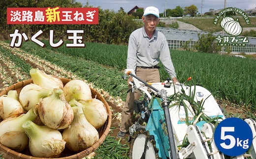 【新たまねぎ】今井ファームの淡路島たまねぎ「かくし玉」 5kg【発送時期2026年4月下旬～5月頃】