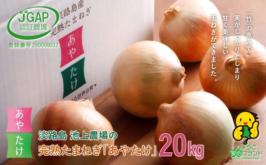 淡路島 池上農場の完熟たまねぎ「あやたけ」20kg [玉ねぎ 玉葱]