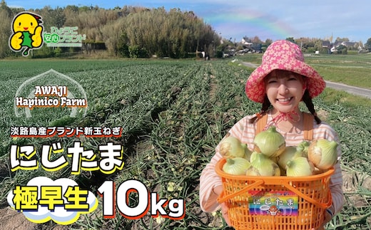 淡路島産ブランド新玉ねぎ 極早生 「にじたま」 10kgダンボール入り【発送時期2026年2月中旬～4月頃】