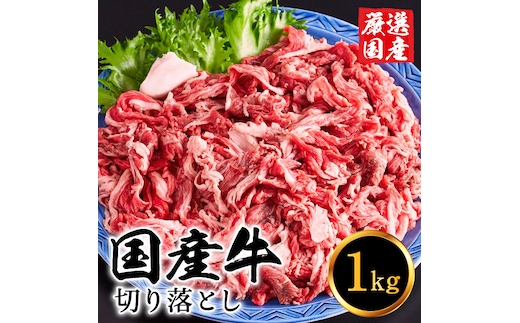 いちかわ精肉店「国産牛切り落とし」１ｋｇ 010AA08N.／堀田畜産 いちかわ精肉店 赤身 ヘルシー 牛肉 国産 bbq バーベキュー 焼肉 アウトドア キャンプ