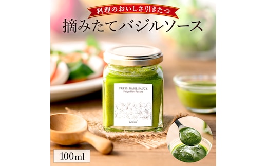 バジルソース 100ml 003HS02N.／ バジルペースト フレッシュ バジル 調味料 国産 スパイス ハーブ 料理 簡単 パスタ ピザ サラダ エキストラバージン オリーブオイル 