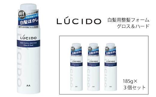 マンダム ルシード 白髪用整髪フォーム グロス＆ハード 185g×3個セット MA-102
