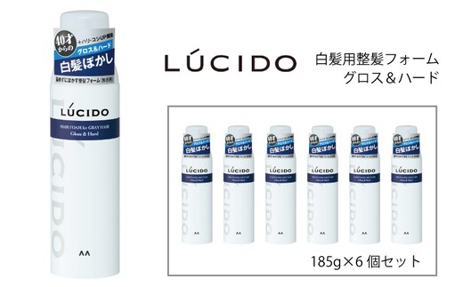 マンダム ルシード 白髪用整髪フォーム グロス＆ハード 185g×6個セット MA-102B