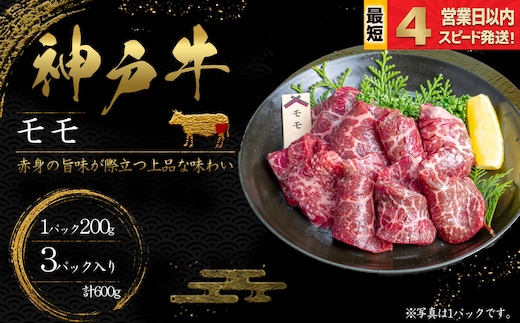 神戸牛 焼肉 もも肉 600ｇ 赤身 牛肉 国産牛 和牛 焼き肉 バーベキュー BBQ ギフト お祝い 神戸ビーフ スピード発送 4営業日以内