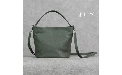 バケットバッグ Liete オリーブ 日本製 革製品 本革 レザー 手作り