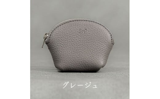 本革 ラウンドミニポーチ 日本製 レザー 革製品 小物 収納 Liete WH-20 グレージュ