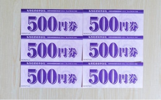 もちむぎ商品券3,000円分