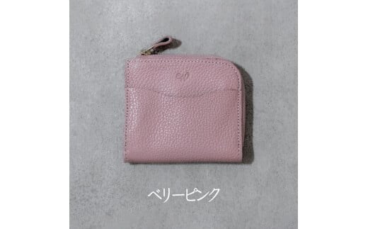 本革 L字ファスナー ミニ財布 日本製 レザー 革製品 コンパクト 小銭入れ Liete WH-23 ベリーピンク