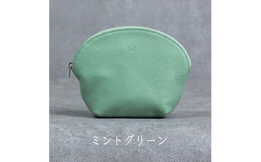 本革 ラウンドポーチ 日本製 レザー 革製品 ポーチ 化粧ポーチ 旅行 トラベル 出張 Liete WH-22 ミントグリーン