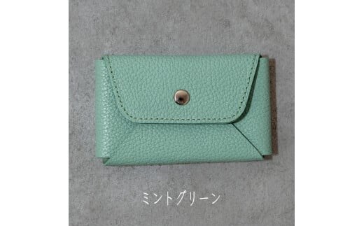本革 カード 名刺入れ 日本製 レザー 革製品 カードケース Liete WH-21 ミントグリーン