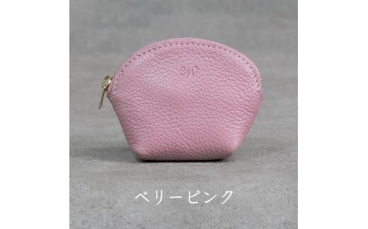 本革 ラウンドミニポーチ 日本製 レザー 革製品 小物 収納 Liete WH-20 ベリーピンク