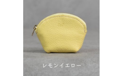 本革 ラウンドミニポーチ 日本製 レザー 革製品 小物 収納 Liete WH-20 レモンイエロー