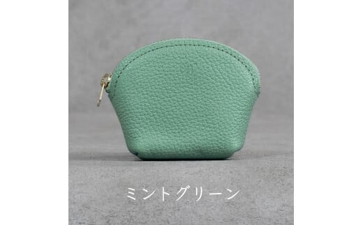 本革 ラウンドミニポーチ 日本製 レザー 革製品 小物 収納 Liete WH-20 ミントグリーン