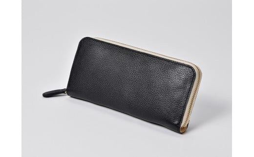 本革 ラウンドファスナー 財布 日本製 レザー 革製品 WH-02 ブラック