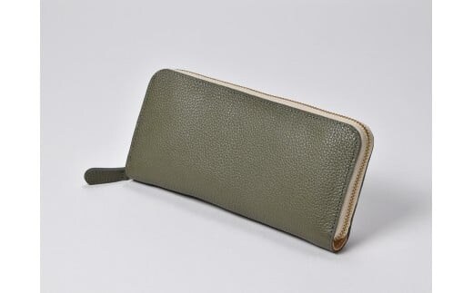 本革 ラウンドファスナー 財布 日本製 レザー 革製品 WH-02 カーキ
