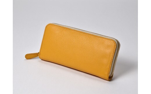 本革 ラウンドファスナー 財布 日本製 レザー 革製品 WH-02 イエロー