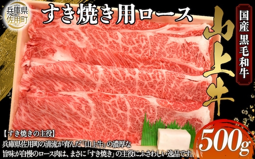 【牧場直売店】兵庫県産黒毛和牛 すき焼き用ロース 500g 牛肉 国産牛 山上牛