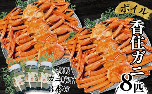 【本場香住漁港であがった！香住ガニセット8匹入り 三七十特製カニ味噌3本付】 三七十 05-06