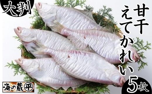 【甘干えてかれい 大判5枚入】 干し魚 兵庫県 香美町 香住 蔵平水産 08-07
