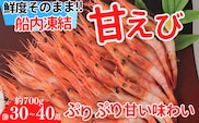 【兵庫県香住産 刺身用甘えび 30～40尾 約700g 冷凍】宿院商店 33-04　