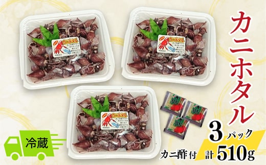 【先行予約】【カニホタル 170g×3パック 冷蔵】令和8年3月以降、水揚げ次第順次発送予定 今西食品 49-04