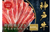 【和牛セレブ】【神戸牛焼肉（焼きすき）ブリスケスライス600g】冷凍 高級和牛 但馬 神戸 香美町 村岡 和牛セレブ 22000円 58-32