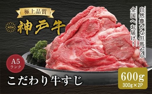 神戸牛牛肉すじ 300g×2P 冷凍 平山牛舗 61-15
