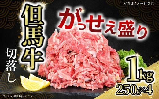 【但馬牛がっせぇ盛り スライス切り落とし計1kg（250g×4） 冷凍】但馬 神戸 兵庫県 但馬牛 72-23