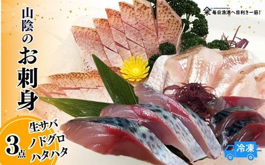 【先行予約】【山陰のお刺身用魚3点セット生サバ のどぐろ ハタハタ（冷凍）】令和8年6月15日以降 山米鮮魚 74-01