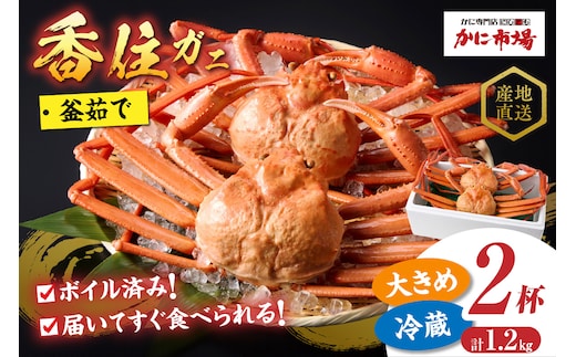 【香住ガニ 釜茹で ボイル 大きめ 約600g×2匹（約1.2kg以上）】 日本海フーズ 07-01