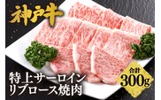 神戸牛 特上 サーロイン・リブロース 焼肉 （300g）牛肉 冷凍 香美町 61-17