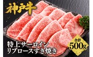 神戸牛 特上 サーロイン・リブロース すき焼き（500g）牛肉 冷凍  香美町 61-21
