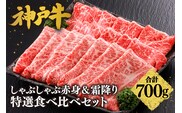 神戸牛 しゃぶしゃぶ 赤身＆霜降り 特選 食べ比べセット 700g 牛肉 冷凍 香美町 61-28