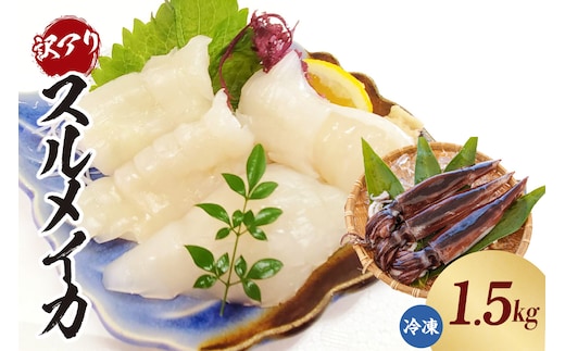 【スルメイカ たっぷり約1.5kgサイズ不揃い（冷凍）】ご入金確認後、水揚げ次第順次発送予定 山米鮮魚 17000円 74-18