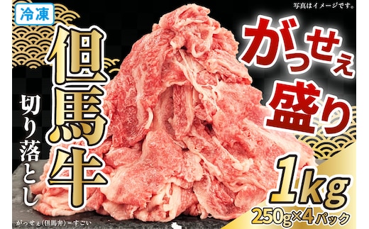 但馬牛 がっせぇ盛り スライス 切り落とし 計1kg（250g×4） 冷凍 牛肉 香美町 72-23