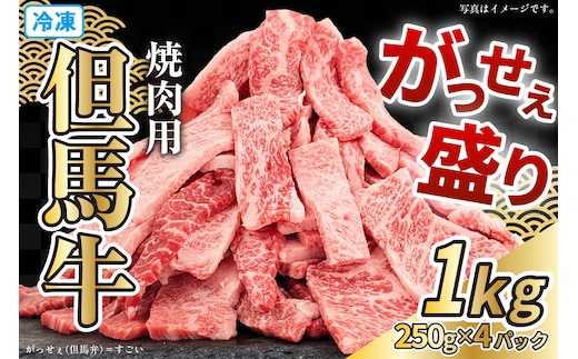 但馬牛 がっせぇ盛り 焼肉用 計1kg （250g×4） 冷凍 牛肉 香美町 72-24