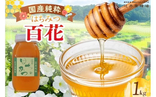 【国産純粋 百花はちみつ 1kg】辻井養蜂場 81-08