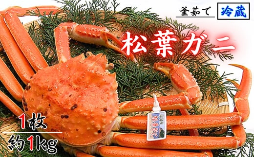  松葉ガニの本場より活〆茹でたてを即出荷 釜茹で松葉ガニ(冷蔵) 1枚 約1kg