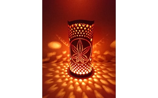 竹あかり カエデB-1(表皮焦がしタイプ)／行灯 照明 間接照明 天然素材 竹細工 フロアランプ 竹灯籠 癒し 環境保全 おうち時間