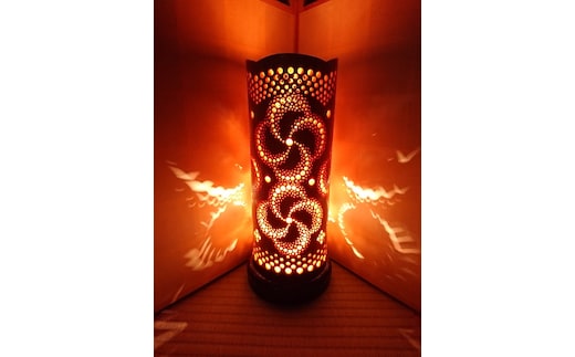 竹あかり カザグルマC-2(表皮剥ぎタイプ)／行灯 照明 間接照明 天然素材 竹細工 フロアランプ 竹灯籠 癒し 環境保全 おうち時間