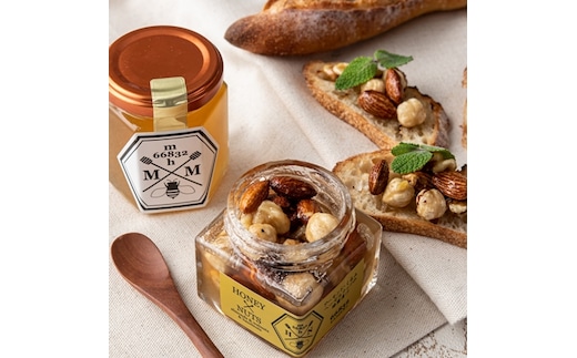 【むろうはちみつ】奈良産純粋はちみつ＆ハニーナッツセット / 国産蜂蜜 室生 父の日 母の日 プレゼント 手土産 お取り寄せ 結婚祝い 内祝い お中元 贈答用 贈り物 暑中見舞い お土産 国産 紅茶 非加熱 無添加 純粋 セット ふるさと納税 ハチミツ 蜂蜜 送料無料