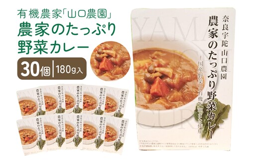 農家のたっぷり野菜カレー ３０個／山口農園 有機野菜 オーガニック 伝統野菜 レトルト 詰め合わせ カレー ギフト カレーセット スパイス 飯 キャンプお取り寄せ 奈良県 宇陀市 送料無料 おかず ご当地 簡単 お歳暮 暑中見舞い 保存 時短 国産 保存食 ふるさと納税
