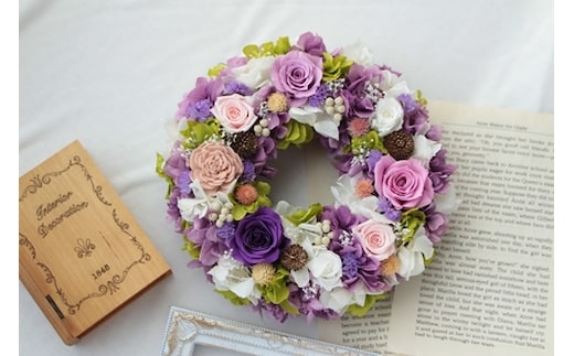 プリザーブドフラワー リース パープル／HANARA 大人色 ラベンダーカラー 華 花 ギフト 母の日 花冠 かわいい ドライフラワー インテリア 奈良県 宇陀市 誕生日 お祝い 敬老の日 感謝 結婚祝い 還暦 プロポーズ お供え 花ケース入り ふるさと納税 誕生日 お祝い 敬老の日 感謝 結婚祝い 還暦 プロポーズ お供え 花ケース入り 誕生日 お祝い 敬老の日 感謝 結婚祝い 還暦 プロポーズ お供え 花ケース入り 誕生日 お祝い 敬老の日 感謝 結婚祝い 還暦 プロポーズ お供え 花ケース入り